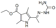 1H-Pyrrole-3-carboxylicacid,5-[1-[(aminocarbonyl)hydrazono]ethyl]-2,4-dimethyl-,ethylester(9CI) Struktur
