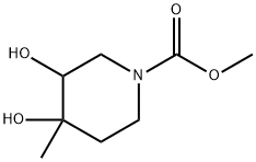1-Piperidinecarboxylic  acid,  3,4-dihydroxy-4-methyl-,  methyl  ester Structure