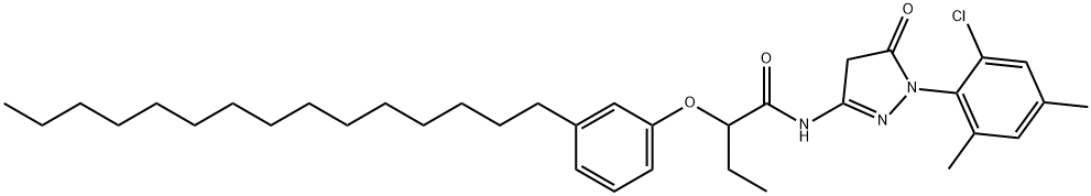 N-(1-(6-chloro-2,4-xylyl)-5-oxo-2-pyrazolin-3-yl)-2-(3-pentadecylphenoxy)butyramide Struktur