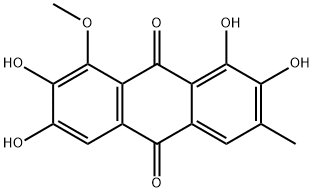 1,2,6,7-Tetrahydroxy-8-methoxy-3-methyl-9,10-anthraquinone,33982-73-9,结构式