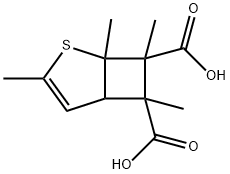 1,3,6,7-Tetramethyl-2-thiabicyclo[3.2.0]hept-3-ene-6,7-dicarboxylic acid 结构式