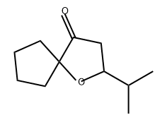 2-イソプロピル-1-オキサスピロ[4.4]ノナン-4-オン 化学構造式