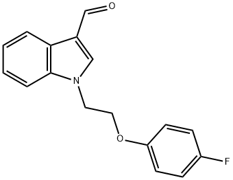 1-[2-(4-フルオロフェノキシ)エチル]-1H-インドール-3-カルブアルデヒド 化学構造式