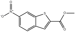 Methyl 6-nitro-1-benzothiophene-2-carboxylate, 2-(Methoxycarbonyl)-6-nitro-1-benzothiophene Structure