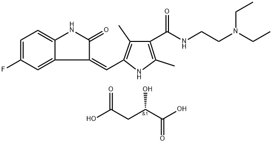 りんご酸スニチニブ 化学構造式