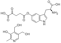 5-(4-carboxy-1,4-dioxobutoxy)tryptophan, compound with 5-hydroxy-6-methylpyridine-3,4-dimethanol (1:1) Structure