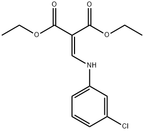[(3-クロロフェニルアミノ)メチレン]プロパン二酸ジエチル 化学構造式