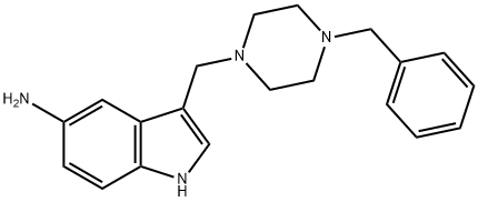 5-Amino-3-[[4-(phenylmethyl)-1-piperazinyl]methyl]-1H-indole Structure