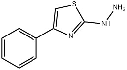 1-(4-フェニル-2-チアゾリル)ヒドラジン 化学構造式
