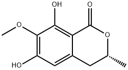 (R)-3-メチル-6,8-ジヒドロキシ-7-メトキシイソクロマン-1-オン 化学構造式