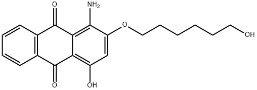 1-アミノ-2-(6-ヒドロキシヘキシルオキシ)-4-ヒドロキシアントラセン-9,10-ジオン 化学構造式