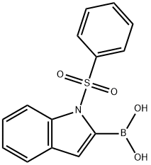 1-(苯基磺酰)-1H-吲哚-2-基硼酸 结构式