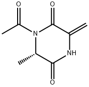 2,5-Piperazinedione,1-acetyl-6-methyl-3-methylene-,(6S)-(9CI) 化学構造式