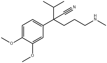 N -甲基- 4 -(3,4 -二甲氧基苯基)- 4 -氰基- 5 - 己基甲胺, 34245-14-2, 结构式