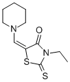 3-エチル-5-(ピペリジノメチレン)-2-チオキソチアゾリジン-4-オン 化学構造式