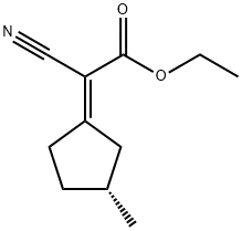 Acetic acid, cyano[(3R)-3-methylcyclopentylidene]-, ethyl ester, (2Z)- (9CI) Struktur