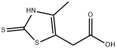 (2-メルカプト-4-メチルチアゾール-5-イル)酢酸 化学構造式