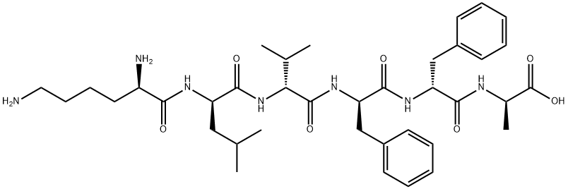 D-LYS-D-LEU-D-VAL-D-PHE-D-PHE-D-ALA トリフルオロアセタート塩 化学構造式