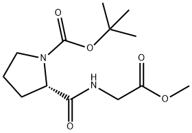 (S)-1-BOC-2-(2-甲氧基-2-氧代乙基氨基甲酰基)吡咯烷, 34290-72-7, 结构式