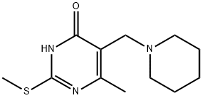 6-METHYL-2-METHYLSULFANYL-5-PIPERIDIN-1-YLMETHYL-PYRIMIDIN-4-OL Struktur