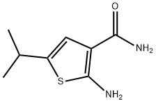2-アミノ-5-イソプロピルチオフェン-3-カルボキサミド 化学構造式
