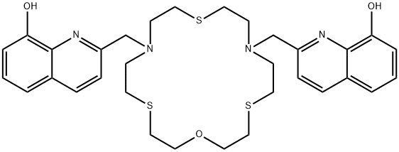 2,2'-[1-OXA-4,10,16-TRITHIA-7,13-DIAZACYCLOOCTADECANE-7,13-DIYLBIS(METHYLENE)]BIS-8-QUINOLINOL,343372-33-8,结构式