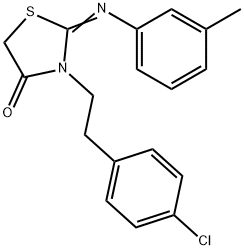 3-[2-(4-Chlorophenyl)ethyl]-2-[(3-methylphenyl)imino]-4-thiazolidinone Structure