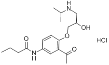 盐酸醋丁洛尔, 34381-68-5, 结构式