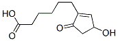 1-Cyclopentene-1-hexanoic acid, 3-hydroxy-5-oxo- (9CI) 化学構造式