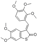 BENZO[B]THIOPHEN-2(3H)-ONE, 5,6-DIMETHOXY-3-[(2,3,4-TRIMETHOXYPHENYL)METHYLENE]- 化学構造式