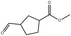 Cyclopentanecarboxylic acid, 3-formyl-, methyl ester (9CI) Structure