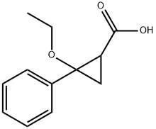 Cyclopropanecarboxylic acid, 2-ethoxy-2-phenyl- (9CI) Struktur