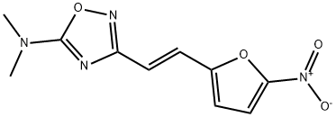 5-(Dimethylamino)-3-[(E)-2-(5-nitro-2-furyl)vinyl]-1,2,4-oxadiazole 结构式