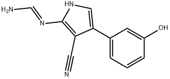 N'-(3-cyano-4-(3-hydroxyphenyl)-1H-pyrrol-2-yl)formamidine 化学構造式