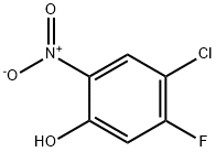 4-クロロ-5-フルオロ-2-ニトロフェノール 化学構造式