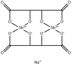 二酒石酸ジアンチモンジナトリウム 化学構造式