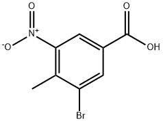 3 - 溴-4 - 甲基-5 - 硝基苯甲酸,34545-20-5,结构式