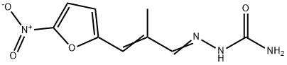 3-(5-ニトロフラン-2-イル)-2-メチルアクリルアルデヒドセミカルバゾン 化学構造式