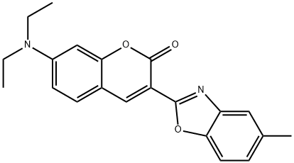 7-ジエチルアミノ-3-(5-メチルベンゾオキサゾール-2-イル)-2H-1-ベンゾピラン-2-オン 化学構造式