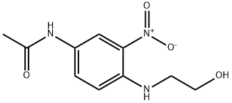 N-{[4-(2-Hydroxyethyl)amino]-3-nitrophenyl}acetamide, 2-[(4-Acetamido-2-nitrophenyl)amino]ethan-1-ol, 5-Acetamido-2-[(2-hydroxyethyl)amino]nitrobenzene Structure