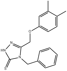 4-(苄基)-5-[(3,4-二甲基苯氧基)甲基]-2H-1,2,4-三唑-3-硫酮, 345991-51-7, 结构式