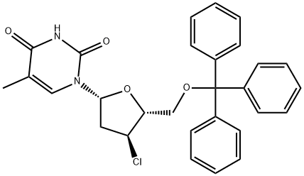 3'-CHLORO-3'-DEOXY-5'-O-TRITYLTHYMIDINE Struktur