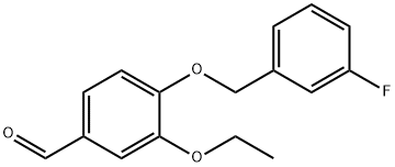 3-エトキシ-4-[(3-フルオロベンジル)オキシ]ベンズアルデヒド 化学構造式