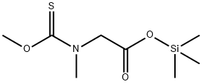 Glycine,  N-(methoxythioxomethyl)-N-methyl-,  trimethylsilyl  ester Structure