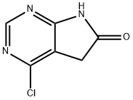 4-クロロ-5,7-ジヒドロ-6H-ピロロ[2,3-D]ピリミジン-6-オン 化学構造式