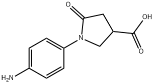 1-(4-アミノフェニル)-5-オキソ-3-ピロリジンカルボン酸 化学構造式