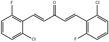 (1E,4E)-1,5-bis(2-chloro-6-fluorophenyl)-1,4-pentadien-3-one 结构式