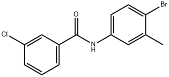 N-(4-溴-3-甲基苯)-3-氯苯甲酰胺,346698-34-8,结构式