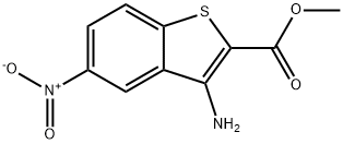 3-アミノ-5-ニトロ-1-ベンゾチオフェン-2-カルボン酸メチル 化学構造式