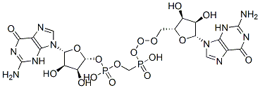 [[(2R,3S,4R,5R)-5-(2-amino-6-oxo-3H-purin-9-yl)-3,4-dihydroxyoxolan-2-yl]methoxy-hydroxyphosphoryl] [(2R,3S,4R,5R)-5-(2-amino-6-oxo-3H-purin-9-yl)-3,4-dihydroxyoxolan-2-yl]methyl hydrogen phosphate Struktur